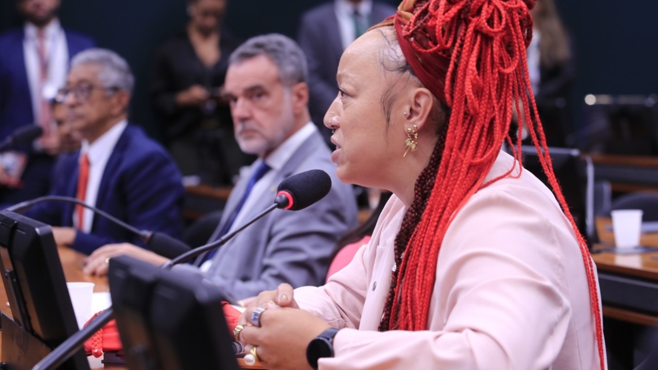 Deputada Daiana Santos na Comissão do Trabalho (Foto: Richard Silva/PCdoB na Câmara)